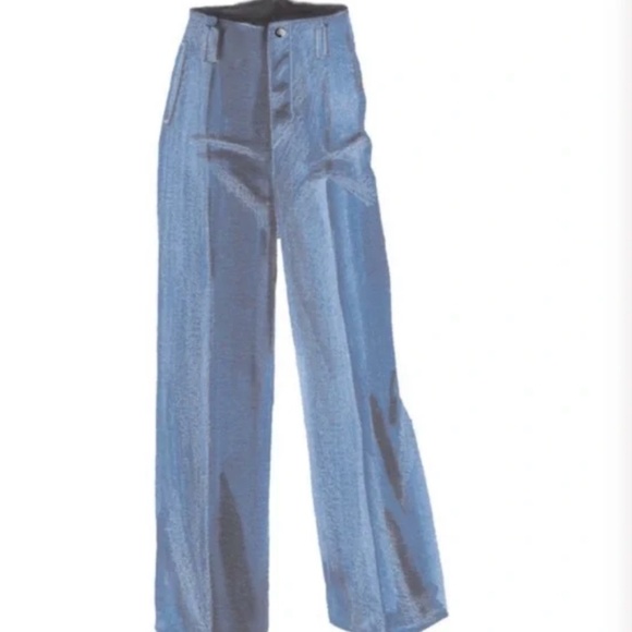 J. Peterman Hollywood Waist High Waist Wide Leg Medium Wash Jeans 6 - Picture 1 of 9